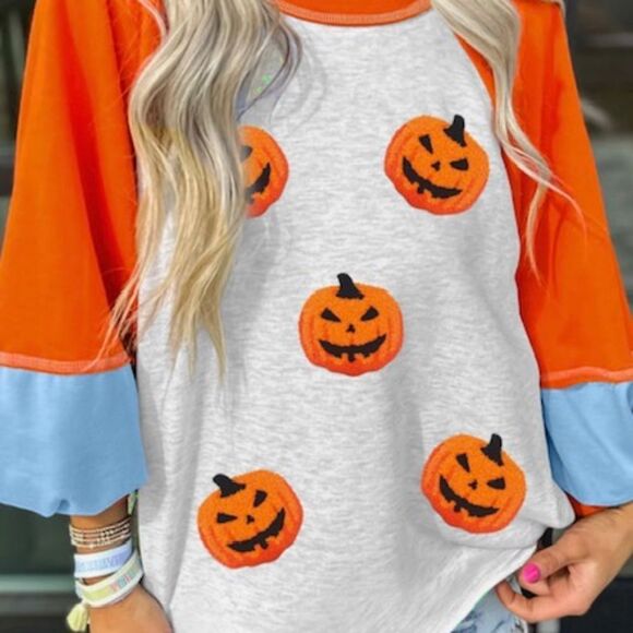 Pumpkin Patch Halloween Blouse - Picture 3 of 4